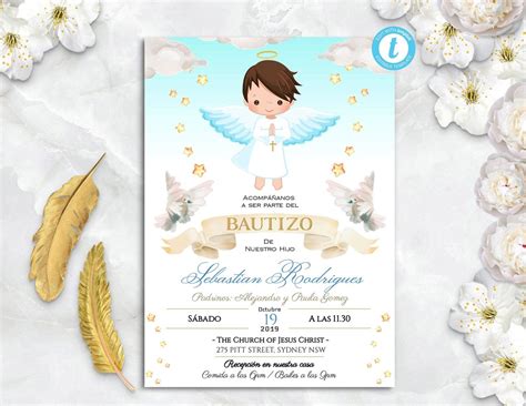 Plantillas Tarjetas Bautizo Gratis Invitaciones Bautizo