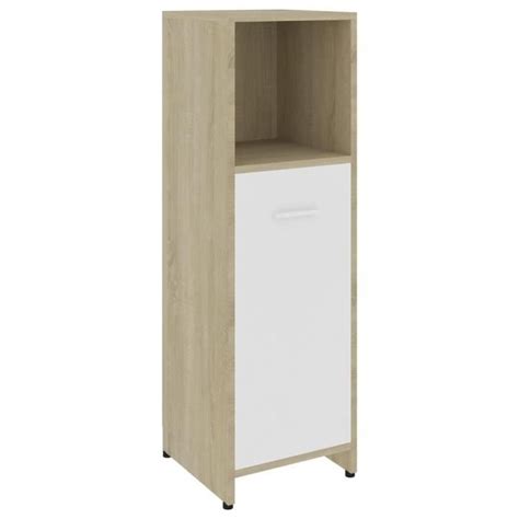 Meuble Jili Armoire De Bain Blanc Et Ch Ne Sonoma X X Cm