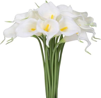 Amazon 20Pcs Calla Lily Fake White Flowers Wedding Bouquet