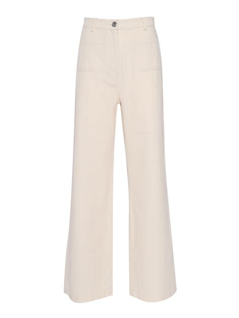 Max Mara Filtro Ecru Long Trouser In White ModeSens