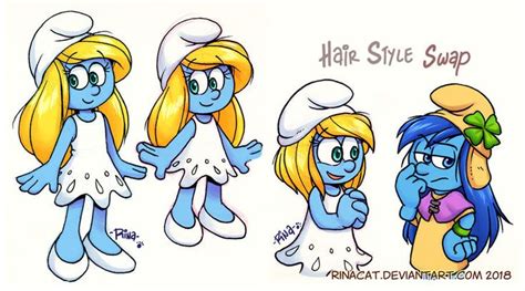 Smurfs Anatomy And Hair Swap By Rinacat On Deviantart In 2022 Smurfs Smurfette Cat Lady