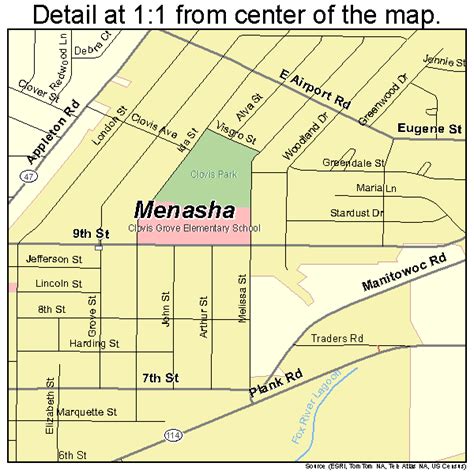 Menasha Wisconsin Street Map 5550825