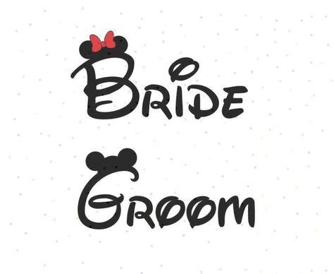 Bride Groom Mickey Mouse And Minnie Mouse Ears SVG PNG Instant