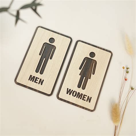 Men And Women Sign Restroom Wooden Sign Gender Bathroom Symbol Toilet Signage 3d Wood Sign