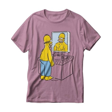 Playera Simpsons Para Hombre Manga Corta Rosa Talla CH Bodega