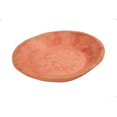 Bloomsbury Market Painted Round Rustic Wooden Dough Decorative Bowl