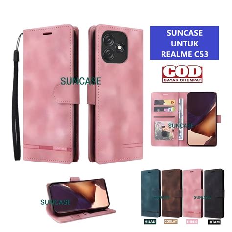 Jual Casing Realme C Model Flip Buka Tutup Case Kulit Ada Tempat Foto