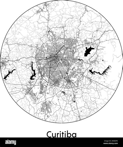 City Map Curitiba Brazil South America vector illustration black white Stock Vector Image & Art ...