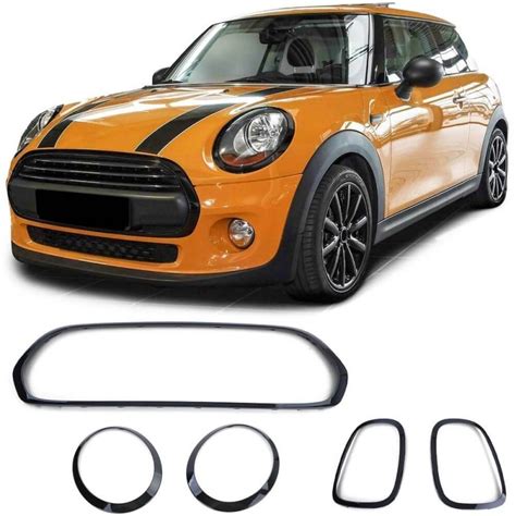 Inserts Calandre Et Phares Noir Brillant Mini Cooper F55 F56 F57 14 18