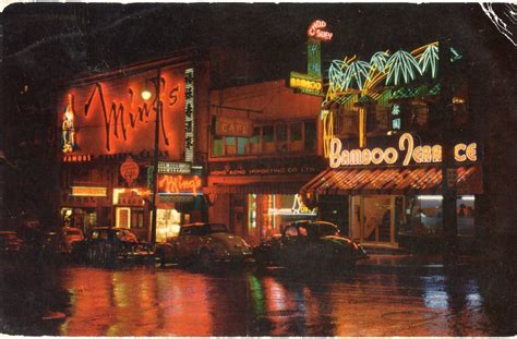 Vancouvers Chinatown At Night Postmarked 1955 Dear Clem Flickr