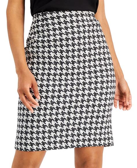 Kasper Houndstooth Print Pencil Skirt Macys