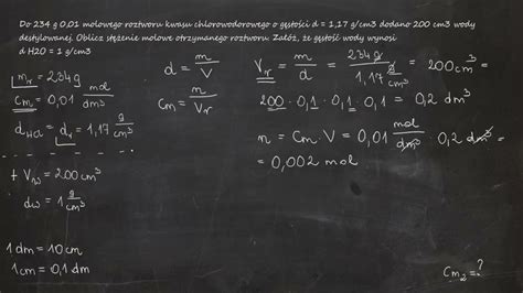 Do 234 g 0 01 molowego roztworu kwasu chlorowodorowego o gęstości d 1