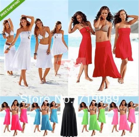 Wholesale Sexy Women 3 In 1 Strapless Bikini Cover Up Bandeau Dress Swimwear Beach Skirt From