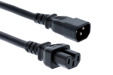 CAB C15 CBN AC Power Cord C14 To C15 14 AWG 6 Ft Black