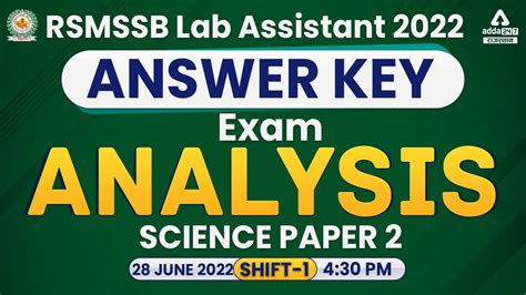 Lab Assistant Answer Key 2022 Rsmssb Lab Assistant Science Paper 2