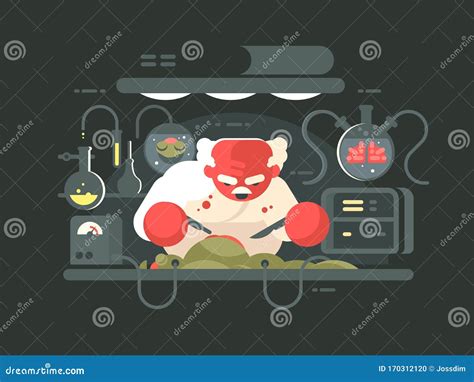 Evil professor experiment stock illustration. Illustration of concept ...