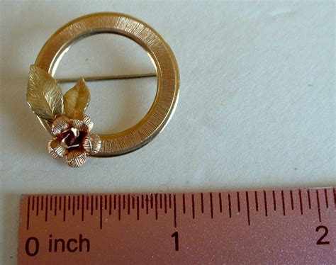 Vintage Krementz 14K Rolled Gold Overlay Circle Pin With Etsy