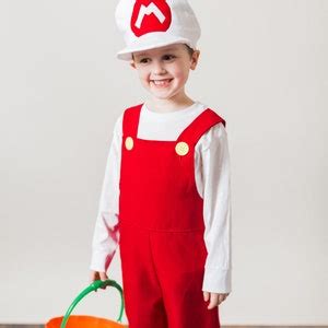 Fire Mario Costume 4-piece Set, Mario Bros Costume, Bubble Mario, Mario ...