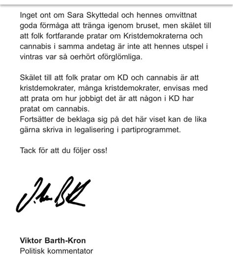 Viktor Barth Kron On Twitter Veckans Nyhetsbrev Handlar Om KD Och