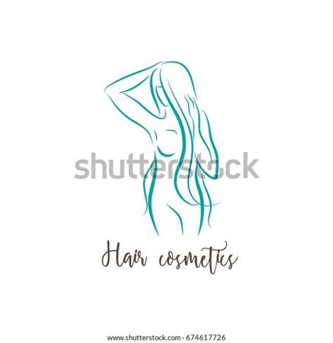 Hair Cosmetics Logotype Silhouette Woman Nude Stock Vector Royalty Free Shutterstock