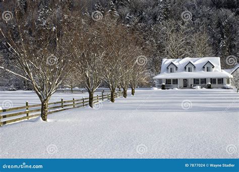 Snowy Farm House Stock Photo Image Of House Countryside