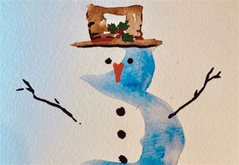 Watercolor Snowman Greeting Card | Lake City - A Peak Experience