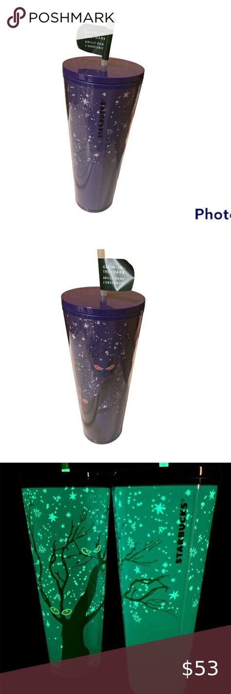 Starbucks Halloween 2022 Glow In The Dark Purple Eyes Stars Tumbler Cup