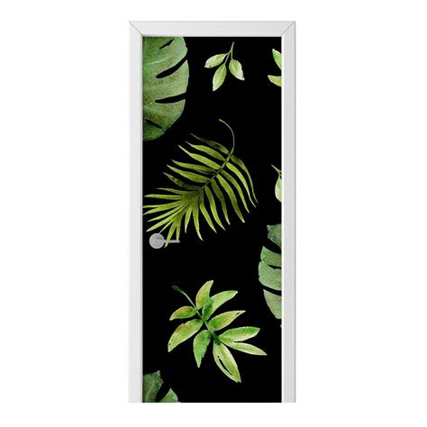 Naklejka na drzwi HOMEPRINT Liście palmy monstera 95x205 cm