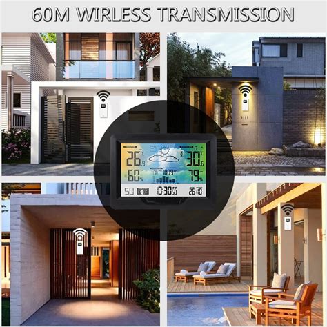 Wireless Weather Station Indoor Outdoor Weather Forecast Station with ...