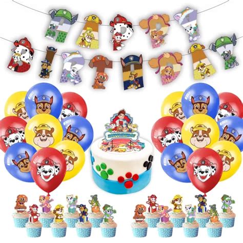 Paw Patrol Happy Birthday Banner Topper Torte Palloncini Set