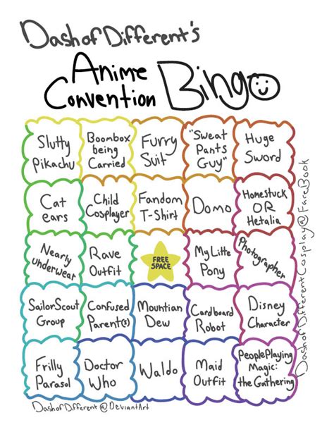 Anime Convention Bingo By Crownprincesslaya On Deviantart