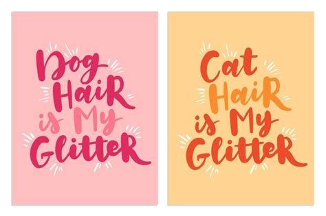 Premium Vector | Cat and dog phrase colorful poster inspirational ...