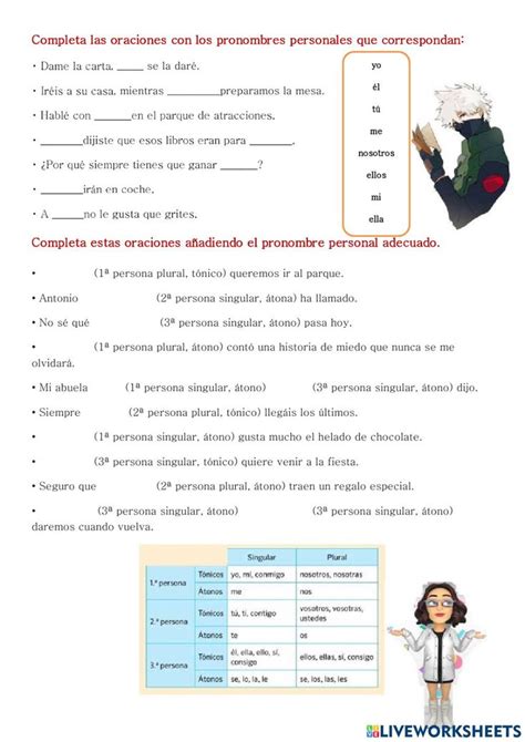 Pronombres Personales Online Exercise For Primaria Nombres De