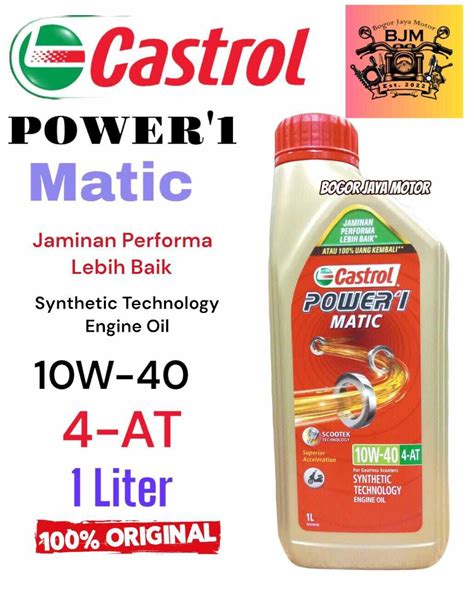 Oli Mesin Castrol Power1 Matic 4t 10w 40 1000 Ml Oli Castrol Ori Oli