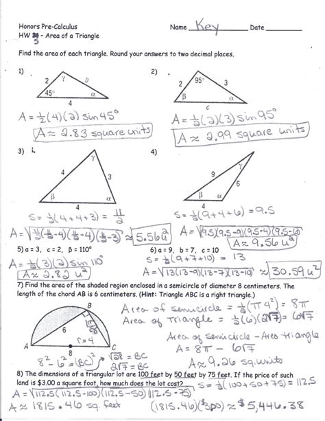 Law Of Sines Practice Worksheet