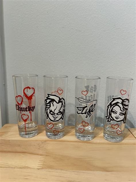 Chucky And Tiffany Valentines Day Shot Glasses Etsy