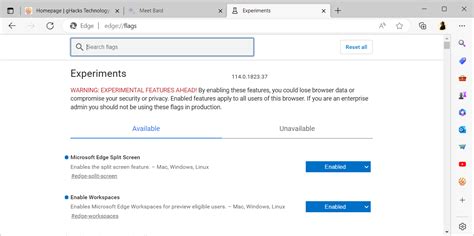 Microsoft Edge Stable Update With Limited Workspaces Feature