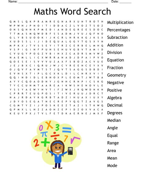 Math Terms Word Search Wordmint Worksheets Library