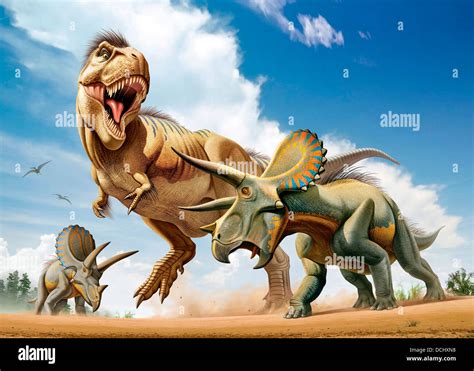 T Rex Vs Triceratops Fighting