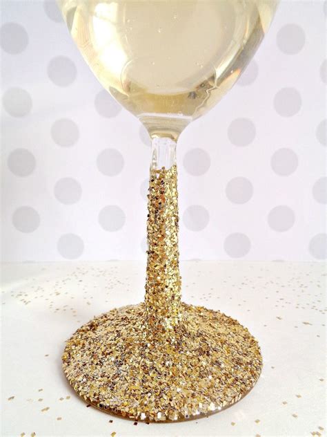 Diy Glitter Wine Glasses For New Years Eve