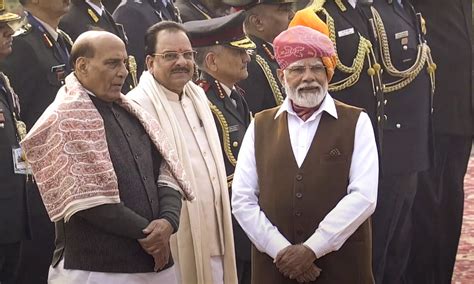 On 75th Republic Day Pm Modi Wears Multi Coloured Bandhani Turban