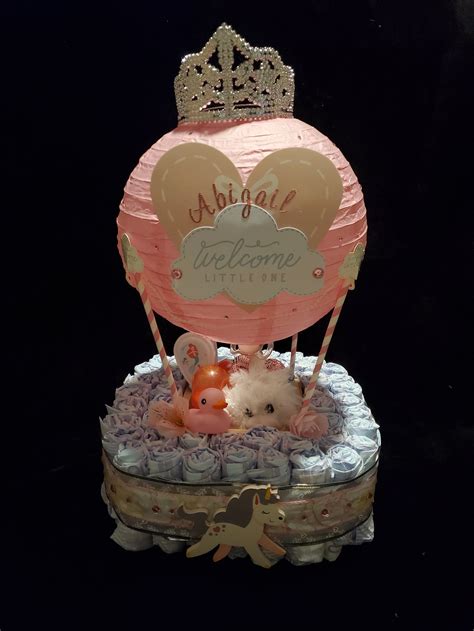 Hot Air Balloon Diaper Cake Baby Diaper Cake Baby Shower Centerpiece New Baby Gift Diaper