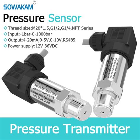 Pressure Transmitter Measurement 1bar 0 1000bar Water Oil Gas Liquid Pressure Sensor 4 20ma