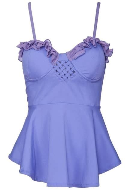 Lace Embellished Camisole Purple Bandeaufor Women Romwe