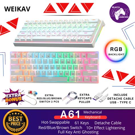 Jual Weikav A Mechanical Keyboard Gaming Rgb Hotswappable Key