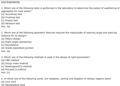 Ongc Previous Solved Papers Civil Engg Mcq Questions And Answers Pdf