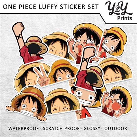 One Piece Luffy Peeker Anime Waterproof Stickers Tumbler