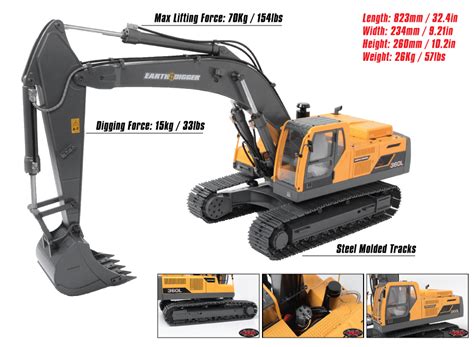 All New Rc Wd Scale Earth Digger L Hydraulic Excavator Rtr