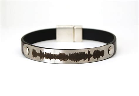 Custom Sound Wave Bracelet Personalized Bracelet Mens Leather Etsy