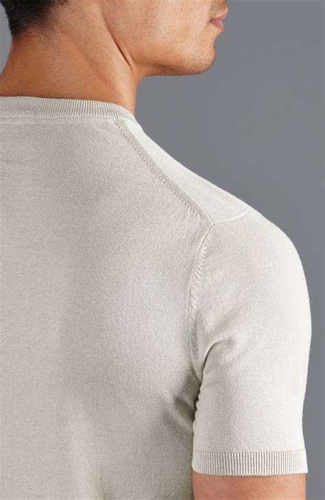 Mens Ultra Fine Cotton Knitted T Shirt Paul James Knitwear